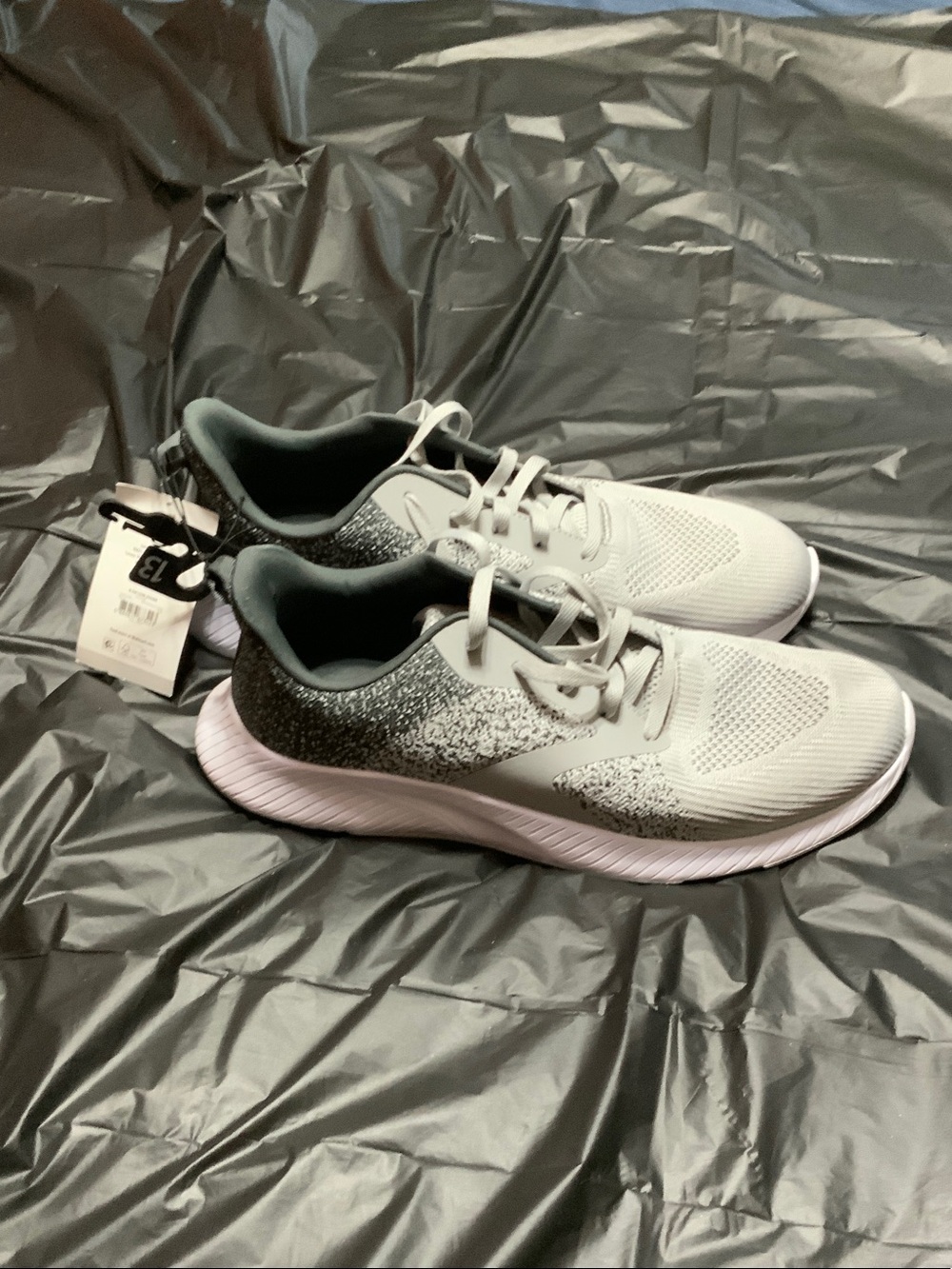 Athletic Works Men's Gray and White Athletic Running Shoes